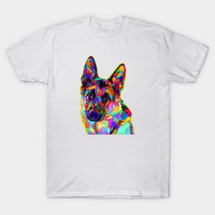 German Shepherd Psychedelic Technicolour T-Shirt